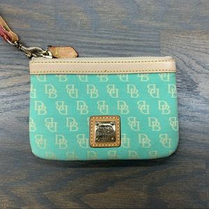 Dooney & Bourke Teal Signature Print Wristlet